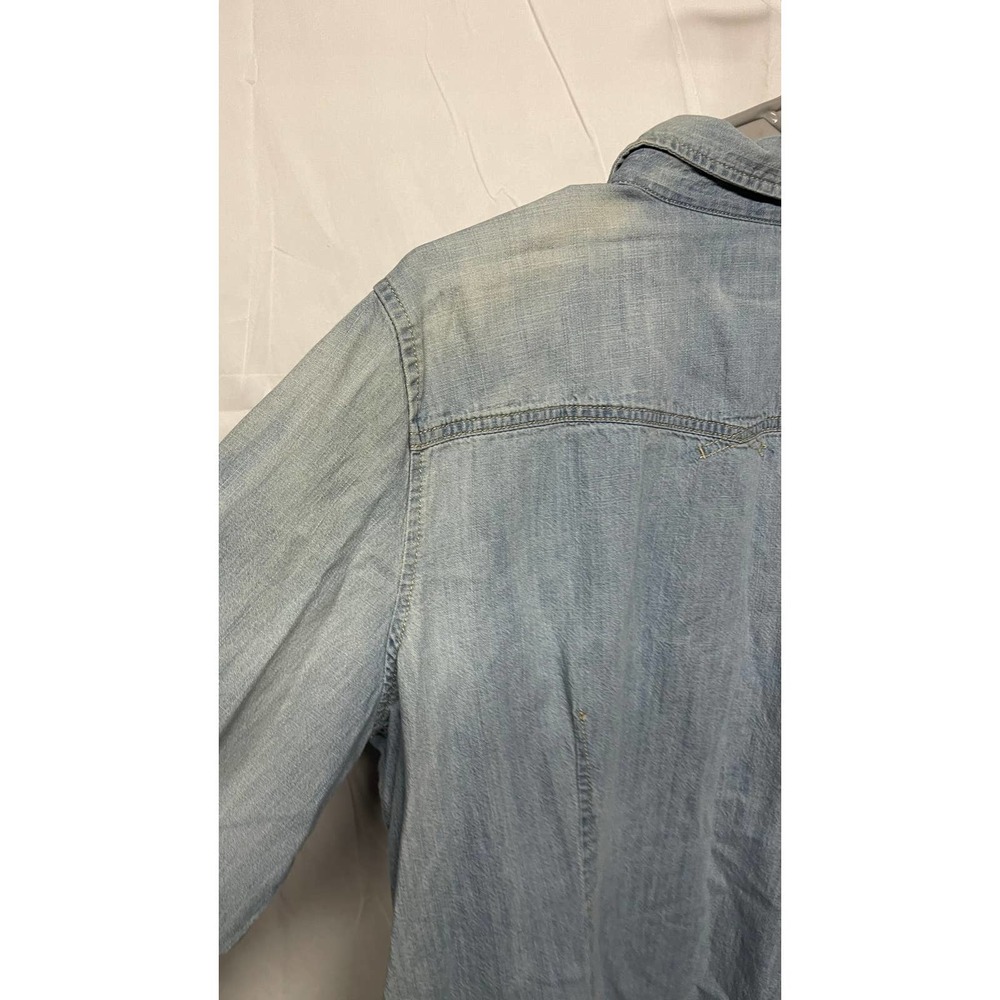 GH Bass & Cotton Long Sleeve Denim Blue Jean Shirt Size XXL - Picture 4 of 4